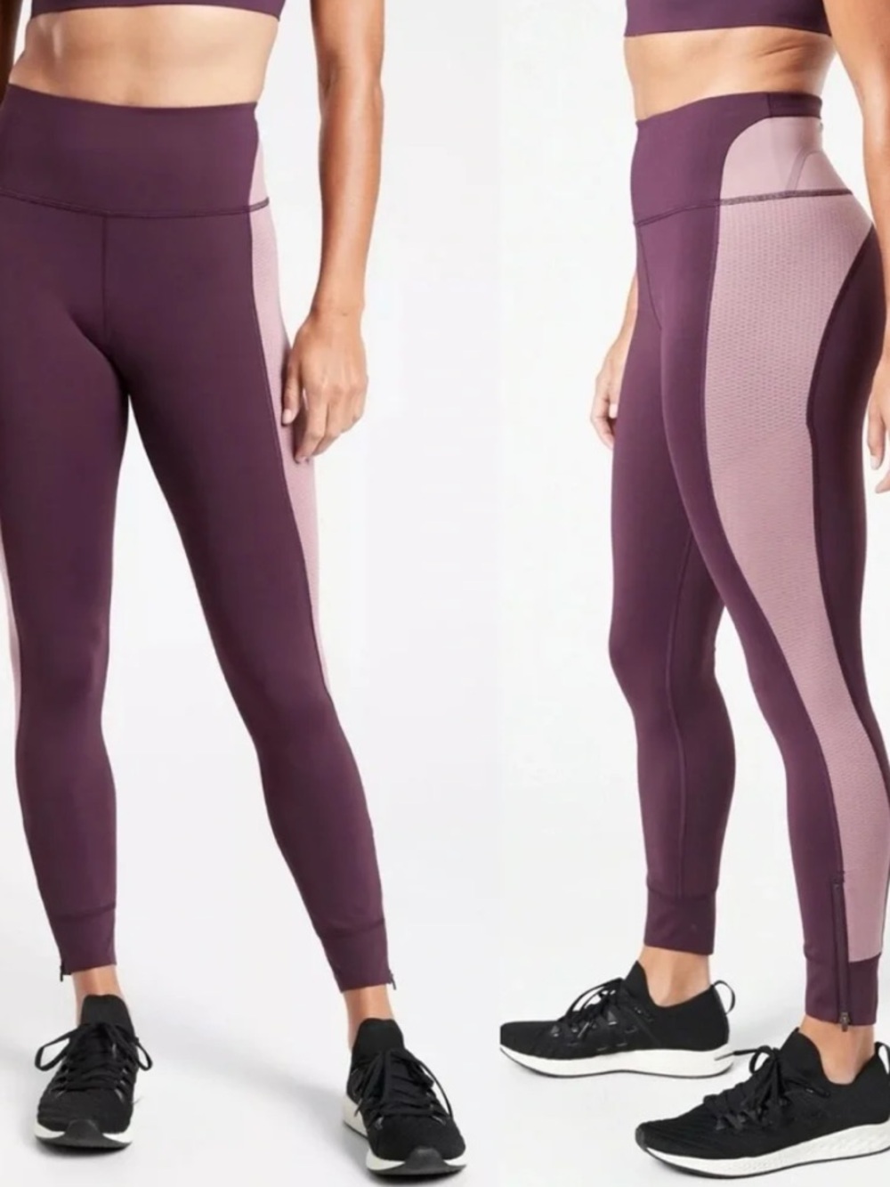 Athleta Legend Mesh 7/8 tight in agate purple Plum Blush High-Rise Leggings XXS